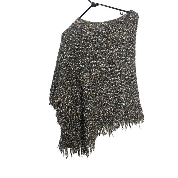 CAbi Women's Multicolor Fringe Poncho Sweater Boho Cape One Size Pullover - Picture 1 of 3